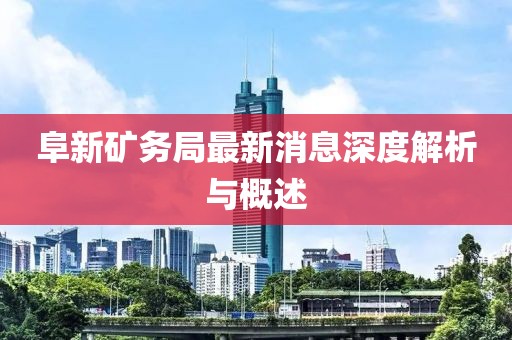 阜新礦務(wù)局最新消息深度解析與概述
