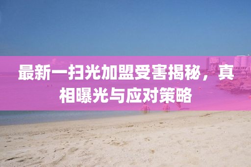 最新一掃光加盟受害揭秘，真相曝光與應(yīng)對(duì)策略