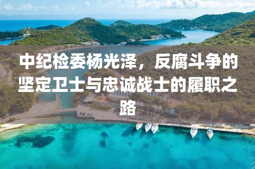 中紀檢委楊光澤，反腐斗爭的堅定衛(wèi)士與忠誠戰(zhàn)士的履職之路